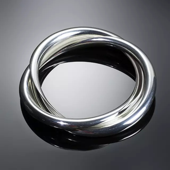 New Unisex 925 Silver Double Layer Men Women Ring - Picture 2 of 6
